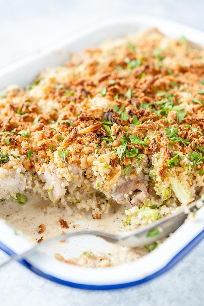 Pan with Chicken and Quinoa Casserole.